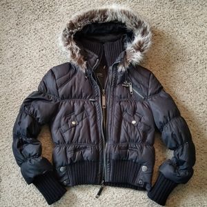 Black Rivet Puffer Coat